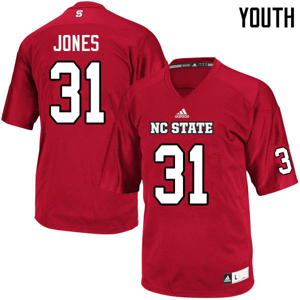Youth #31 Vi Jones NC State Wolfpack College Football Jerseys Sale-Red
